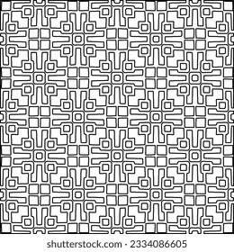 Abstract background with figures from lines. black and white pattern for web page, textures, card, poster, fabric, textile. Monochrome graphic repeating design.