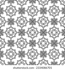 Abstract background with figures from lines. black and white pattern for web page, textures, card, poster, fabric, textile. Monochrome graphic repeating design.