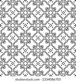 Abstract background with figures from lines. black and white pattern for web page, textures, card, poster, fabric, textile. Monochrome graphic repeating design.