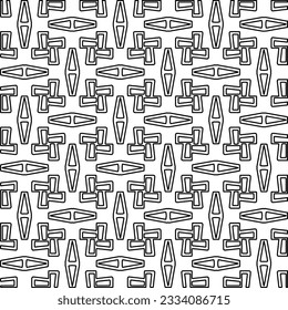 Abstract background with figures from lines. black and white pattern for web page, textures, card, poster, fabric, textile. Monochrome graphic repeating design.