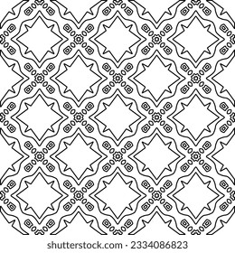 Abstract background with figures from lines. black and white pattern for web page, textures, card, poster, fabric, textile. Monochrome graphic repeating design.