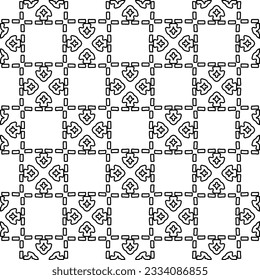 Abstract background with figures from lines. black and white pattern for web page, textures, card, poster, fabric, textile. Monochrome graphic repeating design.