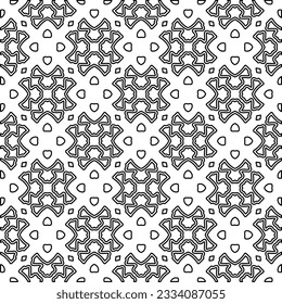 Abstract background with figures from lines. black and white pattern for web page, textures, card, poster, fabric, textile. Monochrome graphic repeating design.