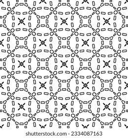 Abstract background with figures from lines. black and white pattern for web page, textures, card, poster, fabric, textile. Monochrome graphic repeating design.