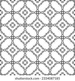 Abstract background with figures from lines. black and white pattern for web page, textures, card, poster, fabric, textile. Monochrome graphic repeating design.