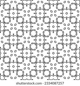 Abstract background with figures from lines. black and white pattern for web page, textures, card, poster, fabric, textile. Monochrome graphic repeating design.