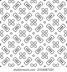 Abstract background with figures from lines. black and white pattern for web page, textures, card, poster, fabric, textile. Monochrome graphic repeating design.