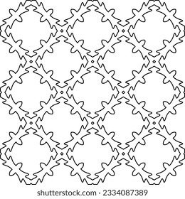 Abstract background with figures from lines. black and white pattern for web page, textures, card, poster, fabric, textile. Monochrome graphic repeating design.