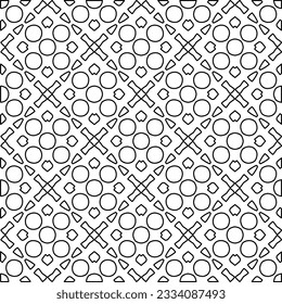 Abstract background with figures from lines. black and white pattern for web page, textures, card, poster, fabric, textile. Monochrome graphic repeating design.