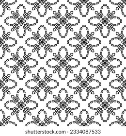Abstract background with figures from lines. black and white pattern for web page, textures, card, poster, fabric, textile. Monochrome graphic repeating design.