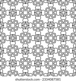 Abstract background with figures from lines. black and white pattern for web page, textures, card, poster, fabric, textile. Monochrome graphic repeating design.