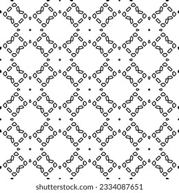 Abstract background with figures from lines. black and white pattern for web page, textures, card, poster, fabric, textile. Monochrome graphic repeating design.