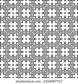 Abstrakter Hintergrund mit Figuren aus Linien. schwarz-weißes Muster für Webseiten, Texturen, Karten, Poster, Stoff, Textilien. Monochrome grafische Wiederholungsdesign.
