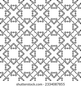 Abstract background with figures from lines. black and white pattern for web page, textures, card, poster, fabric, textile. Monochrome graphic repeating design.