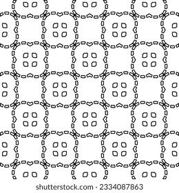 Abstract background with figures from lines. black and white pattern for web page, textures, card, poster, fabric, textile. Monochrome graphic repeating design.