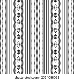 Abstract background with figures from lines. black and white pattern for web page, textures, card, poster, fabric, textile. Monochrome graphic repeating design.
