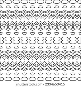 Abstract background with figures from lines. black and white pattern for web page, textures, card, poster, fabric, textile. Monochrome graphic repeating design.
