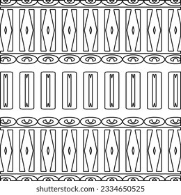 Abstract background with figures from lines. black and white pattern for web page, textures, card, poster, fabric, textile. Monochrome graphic repeating design.