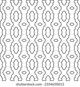 Abstract background with figures from lines. black and white pattern for web page, textures, card, poster, fabric, textile. Monochrome graphic repeating design.