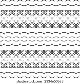 Abstract background with figures from lines. black and white pattern for web page, textures, card, poster, fabric, textile. Monochrome graphic repeating design.