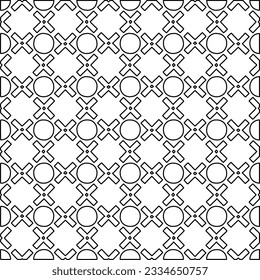 Abstract background with figures from lines. black and white pattern for web page, textures, card, poster, fabric, textile. Monochrome graphic repeating design.