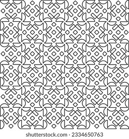 Abstrakter Hintergrund mit Figuren aus Linien. schwarz-weißes Muster für Webseiten, Texturen, Karten, Poster, Stoff, Textilien. Monochrome grafische Wiederholungsdesign.