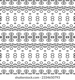 Abstract background with figures from lines. black and white pattern for web page, textures, card, poster, fabric, textile. Monochrome graphic repeating design.