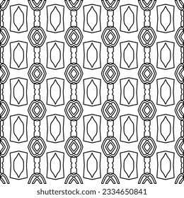 Abstract background with figures from lines. black and white pattern for web page, textures, card, poster, fabric, textile. Monochrome graphic repeating design.