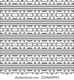 Abstract background with figures from lines. black and white pattern for web page, textures, card, poster, fabric, textile. Monochrome graphic repeating design.