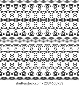 Abstract background with figures from lines. black and white pattern for web page, textures, card, poster, fabric, textile. Monochrome graphic repeating design.