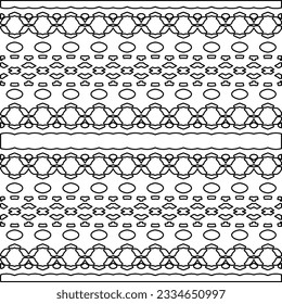 Abstract background with figures from lines. black and white pattern for web page, textures, card, poster, fabric, textile. Monochrome graphic repeating design.