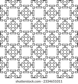 Abstract background with figures from lines. black and white pattern for web page, textures, card, poster, fabric, textile. Monochrome graphic repeating design.