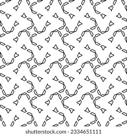 Abstract background with figures from lines. black and white pattern for web page, textures, card, poster, fabric, textile. Monochrome graphic repeating design.