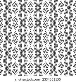 Abstract background with figures from lines. black and white pattern for web page, textures, card, poster, fabric, textile. Monochrome graphic repeating design.