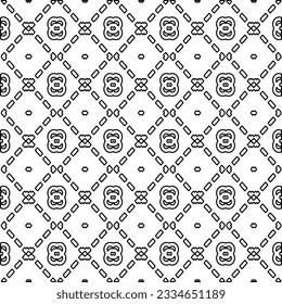 Abstract background with figures from lines. black and white pattern for web page, textures, card, poster, fabric, textile. Monochrome graphic repeating design.