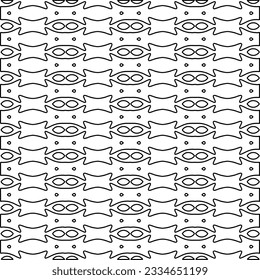 Abstrakter Hintergrund mit Figuren aus Linien. schwarz-weißes Muster für Webseiten, Texturen, Karten, Poster, Stoff, Textilien. Monochrome grafische Wiederholungsdesign.