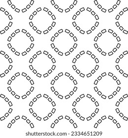 Abstrakter Hintergrund mit Figuren aus Linien. schwarz-weißes Muster für Webseiten, Texturen, Karten, Poster, Stoff, Textilien. Monochrome grafische Wiederholungsdesign.