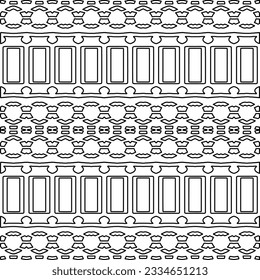 Abstract background with figures from lines. black and white pattern for web page, textures, card, poster, fabric, textile. Monochrome graphic repeating design.