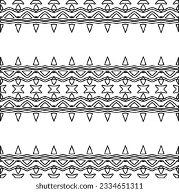 Abstract background with figures from lines. black and white pattern for web page, textures, card, poster, fabric, textile. Monochrome graphic repeating design.