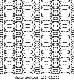 Abstract background with figures from lines. black and white pattern for web page, textures, card, poster, fabric, textile. Monochrome graphic repeating design.