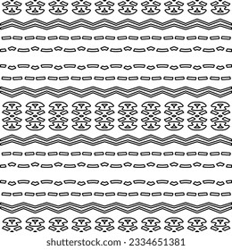 Abstrakter Hintergrund mit Figuren aus Linien. schwarz-weißes Muster für Webseiten, Texturen, Karten, Poster, Stoff, Textilien. Monochrome grafische Wiederholungsdesign.