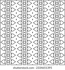 Abstract background with figures from lines. black and white pattern for web page, textures, card, poster, fabric, textile. Monochrome graphic repeating design.