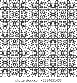 Abstract background with figures from lines. black and white pattern for web page, textures, card, poster, fabric, textile. Monochrome graphic repeating design.
