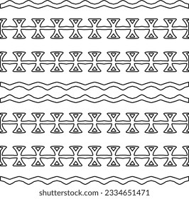 Abstract background with figures from lines. black and white pattern for web page, textures, card, poster, fabric, textile. Monochrome graphic repeating design.