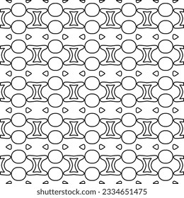 Abstract background with figures from lines. black and white pattern for web page, textures, card, poster, fabric, textile. Monochrome graphic repeating design.
