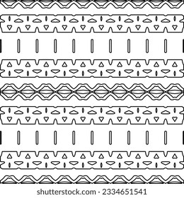 Abstract background with figures from lines. black and white pattern for web page, textures, card, poster, fabric, textile. Monochrome graphic repeating design.