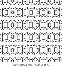 Abstract background with figures from lines. black and white pattern for web page, textures, card, poster, fabric, textile. Monochrome graphic repeating design.