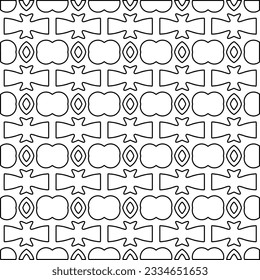 Abstract background with figures from lines. black and white pattern for web page, textures, card, poster, fabric, textile. Monochrome graphic repeating design.