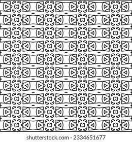 Abstract background with figures from lines. black and white pattern for web page, textures, card, poster, fabric, textile. Monochrome graphic repeating design.