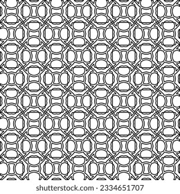 Abstract background with figures from lines. black and white pattern for web page, textures, card, poster, fabric, textile. Monochrome graphic repeating design.